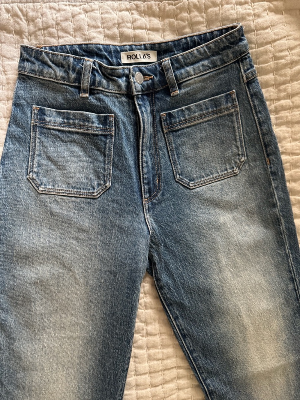 ROLLA’S Original High Rise Straight Jeans Front Patch Pockets - Size 26